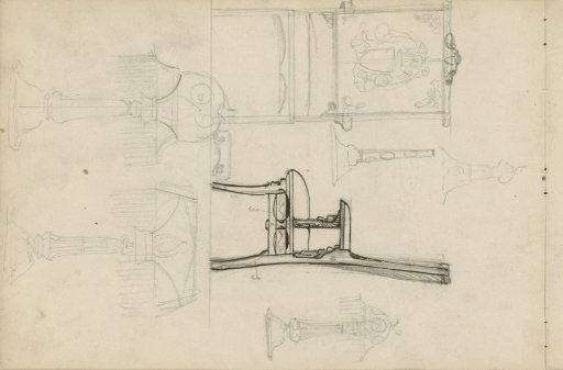 Designs for lamps, a chair and a cabinet