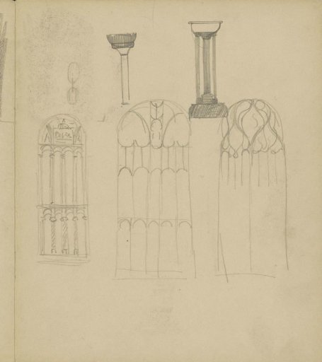 Baptismal font and church windows