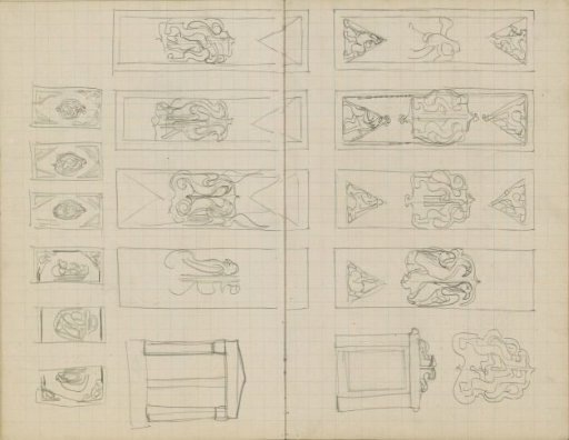 Fantasy ornaments, ornaments with animals, and architectural studies