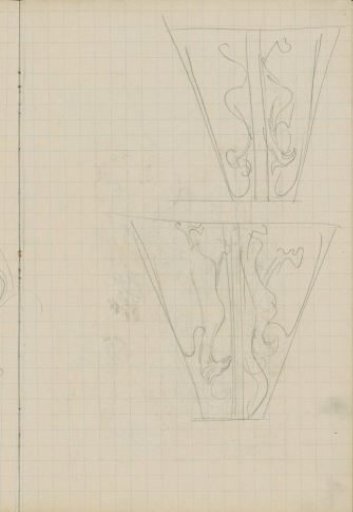 Triangular ornaments with a floral motif