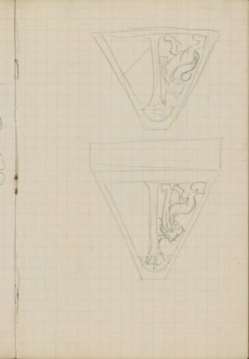 Triangular ornaments with a floral motif