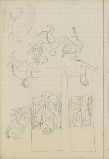 Ornaments with birds and lions