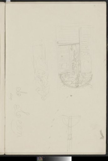 Designs for letters and a hanging lamp