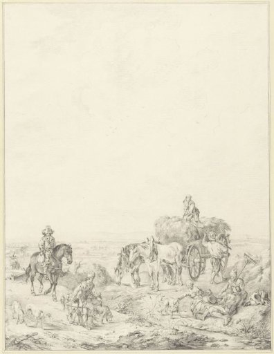 Landscape with falconer and peasants