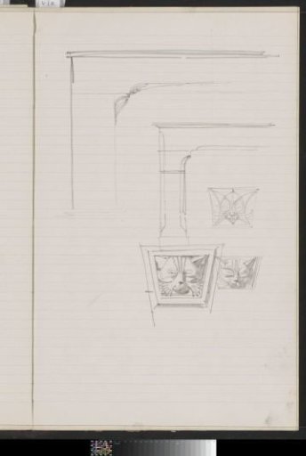 Triumphal arches and ornaments with a cat's head
