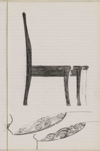 Chair and floral ornaments
