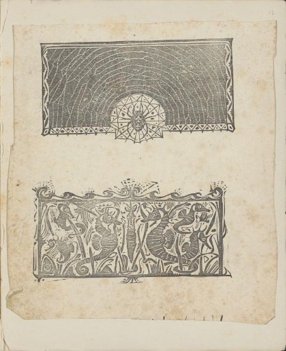 Two decorations for endpapers for the publication 'Kunst en Samenleving'