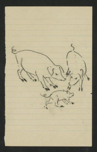 Two pigs and a piglet