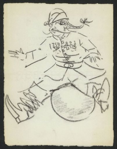Military officer sitting on a ball