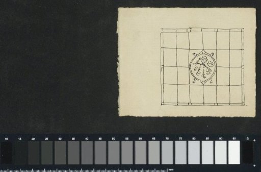 Design for a stained-glass window with a medallion