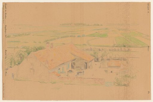 View of a farmyard and old estates near Zoutelande