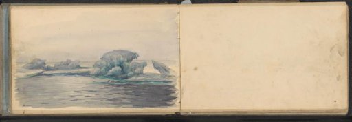 View of the Barents Sea with icebergs