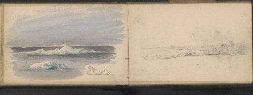 View of the Barents Sea with icebergs