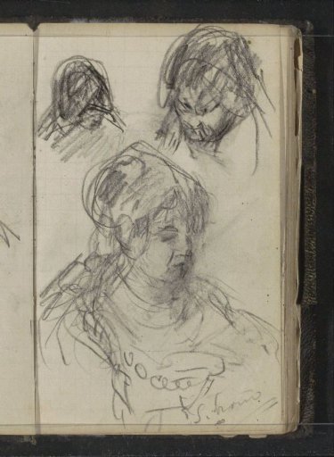 Three portraits, possibly of Samoyeds