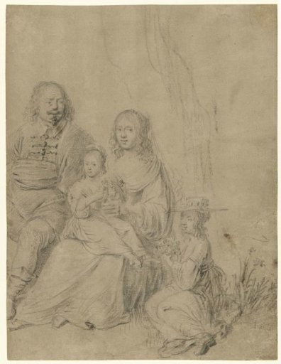 Family group consisting of a married couple and two daughters