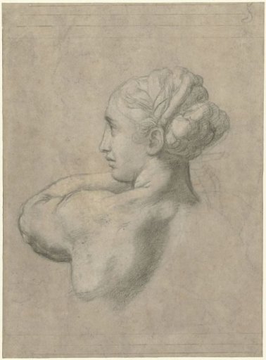 Study of head and left shoulder of a woman