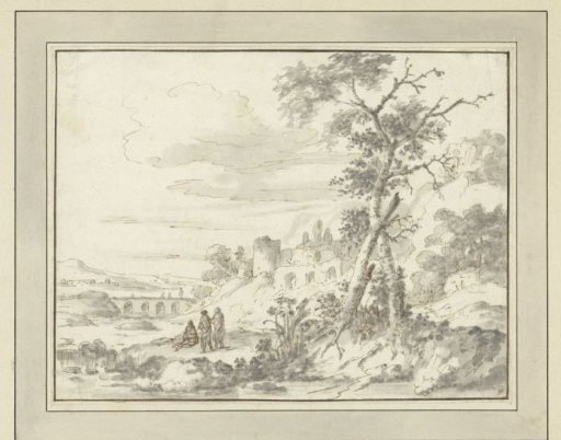 Mountainous landscape with ruins
