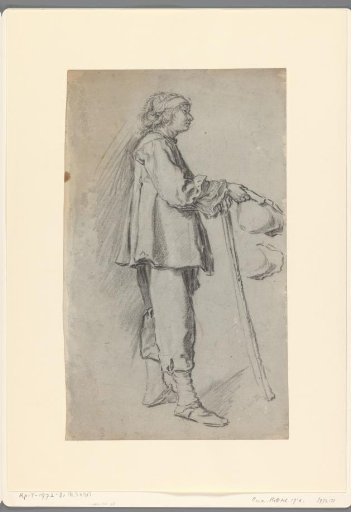 Study of a standing man with a stick and a hat