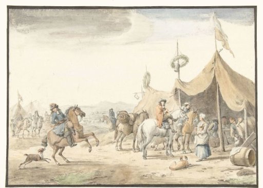 Army Camp with Horsemen