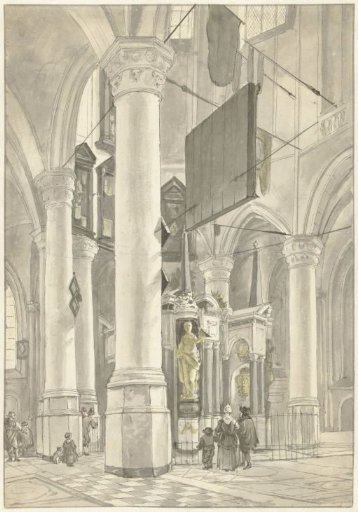 View in the Nieuwe Kerk in Delft, with the tomb monument of William of Orange