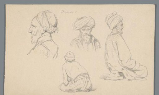 Composition with four figures, two of whom are kneeling