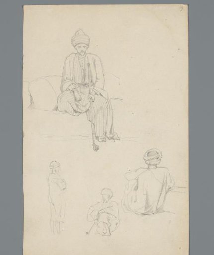 Composition with sitting and smoking Egyptians