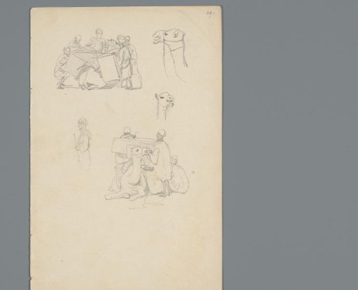 Composition with camels and their drivers