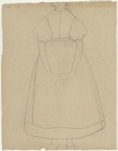 Contour Drawing of a Standing Girl