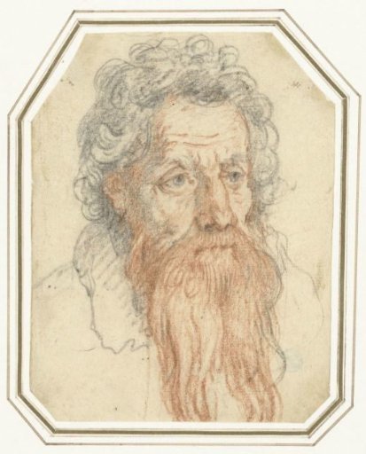 Portrait of a man with curly hair and a beard