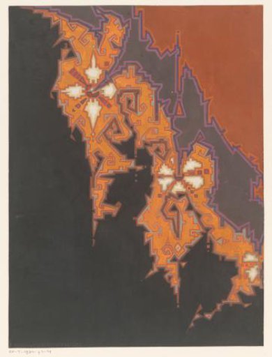 Design for a carpet with whimsical geometric forms