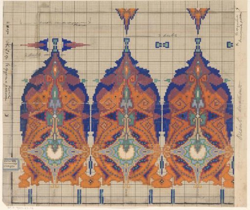 Design for a carpet with an Oriental pattern