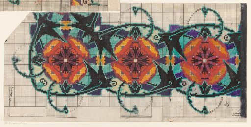 Design for a carpet with a floral pattern