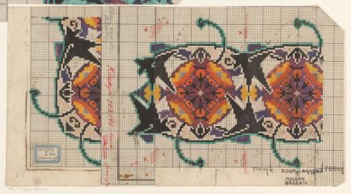 Design for a carpet with a floral pattern