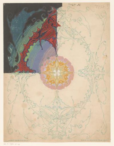 Design for a Round Carpet with a Star in an Ornamented Oval