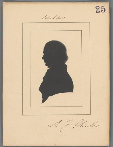 Silhouette portrait of Adrianus Johannes Ehnle