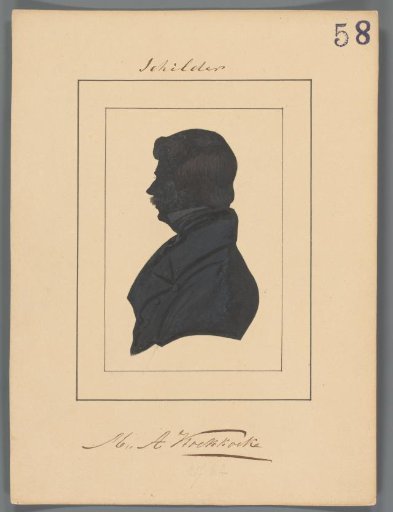 Silhouette portrait of Marinus Adrianus Koekkoek