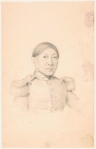 Portrait of a Javanese official, in a uniform with epaulettes