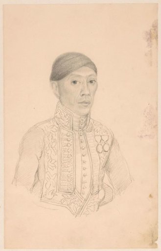 Portrait of a Javanese official, in a uniform with two decorations