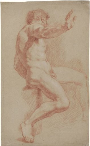 Seated Male Nude, Profile to the Right