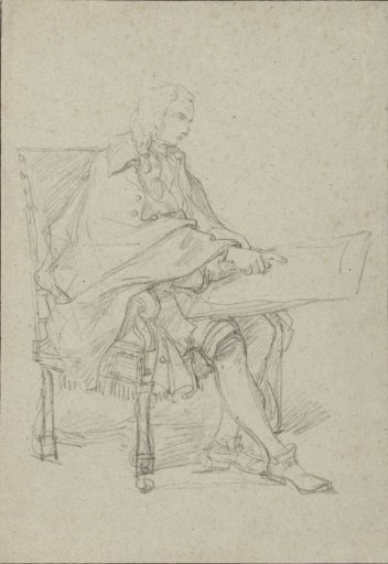 Figure Study for the Teacher in an Image of a Drawing Academy