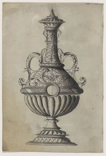 Vase with a long neck and two handles