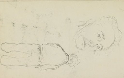 Head of Alphons Grandmont and a Man, Seen from Behind