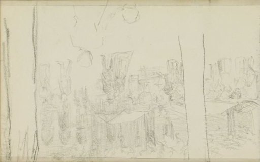 Market on a Square with Trees
