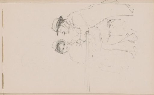 Woman and a Smoking Man with a Pen in His Hand at a Table