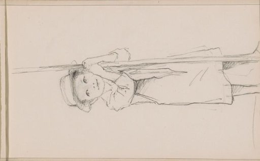 Boy Holding a Stick with Both Hands
