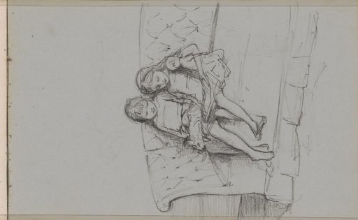 Two Reading Girls on a Sofa