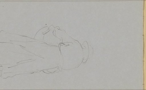 Man Standing with Legs Apart, Seen from Behind, Wearing a Hat