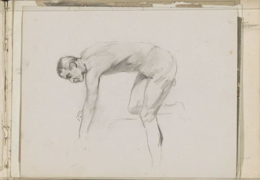 Man Bending Forward, Nude