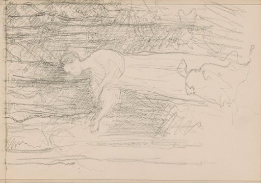 Woman with raised arms in a forest