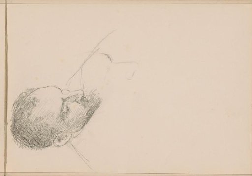Head of a man with a mustache and a short, pointed beard